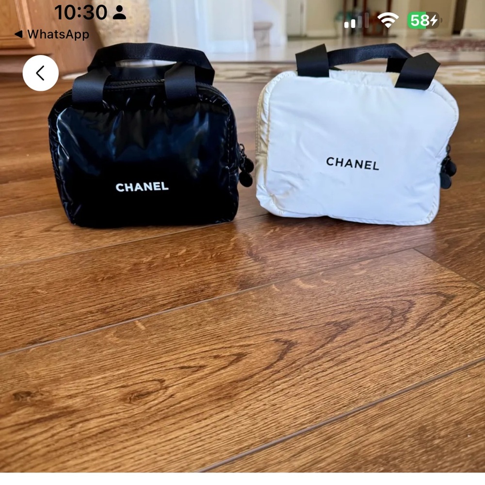 CHANEL Dual-Tone Men's Toiletry Bags in Black and White
